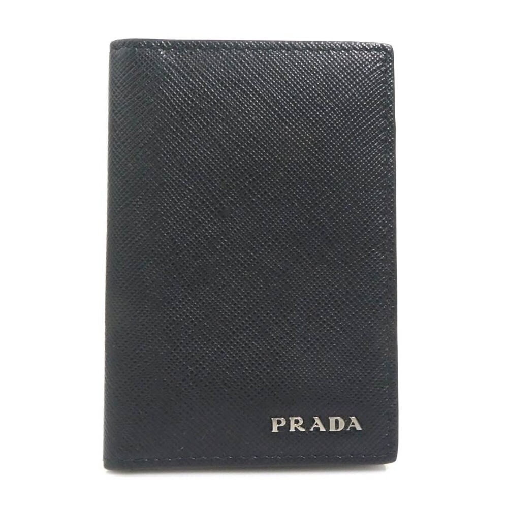 Auth Prada Card Case Holder Black #322520P22B